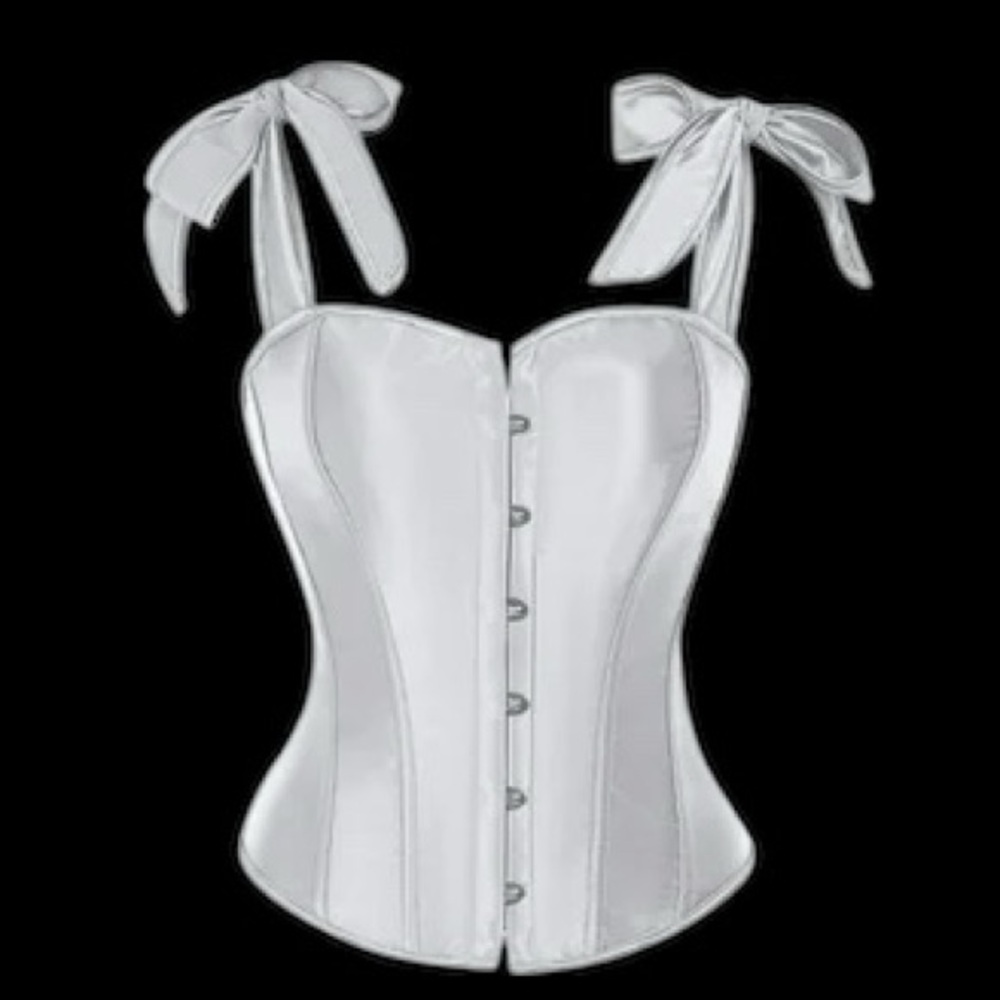Elegant White Satin Corset Top